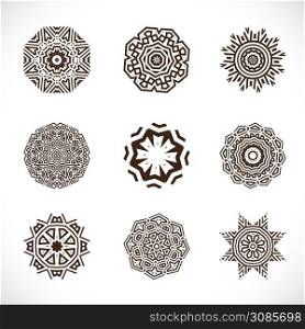 set of abstract geometric pattern element, vector illustration