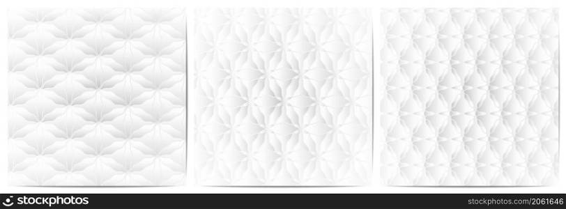 Set of abstract geometric pattern floral design. Elegant white background modern stylish