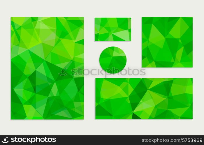 Set of Abstract Geometric Polygonal Backgrounds. Vector Illustration.. Set of Abstract Geometric Polygonal Backgrounds.