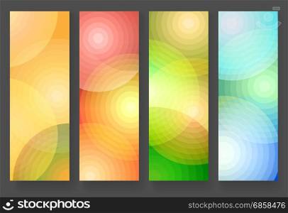Set of abstract geometric vertical banners. Vector illustration.
