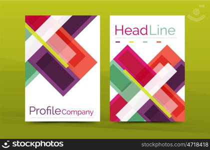 Set of abstract lines backgrounds - business templates. Set of abstract lines backgrounds - business templates. Vector flyer or brochure layout