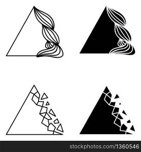 Set of abstract logo elements. Triangle elements for logo. Copy space elements.