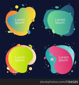 Set of abstract modern fluid colorful shape graphic element banners background. Gradient banner flowing liquid shapes. You can use for template design of a logo, flyer, brochure, poster or presentation. Vector illustration