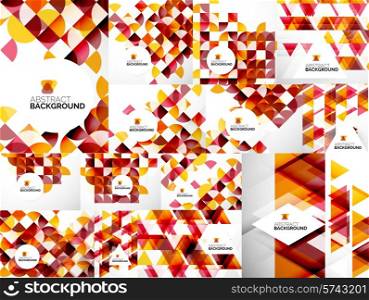 Set of Abstract Modern Flyers - brochure design templates, geometric backgrounds