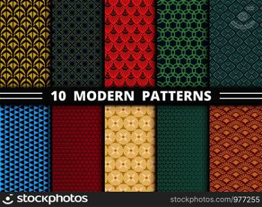 Set of abstract modern pattern design colorful background. Decorating for wrapping, ad, poster, artwork design. illustration vector eps10