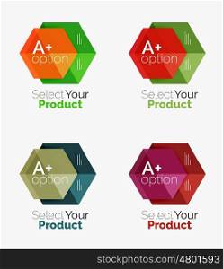 Set of abstract option navigation templates. Elements of business brochure, flyer or web design navigation layouts