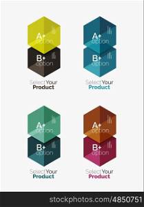 Set of abstract option navigation templates. Elements of business brochure, flyer or web design navigation layouts
