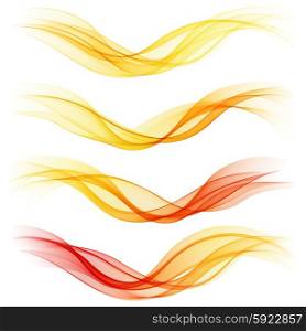 Set of abstract orange waves. Vector illustration . Set of abstract orange waves. Vector illustration EPS 10