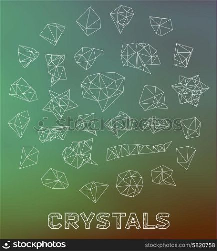 Set of abstract speech bubbles of crystal glass pattern and thin line. Good as label template for business. Set of abstract speech balloons