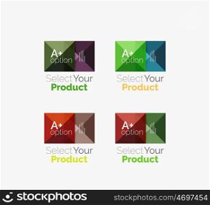 Set of abstract square interface menu navigation button. Set of abstract square interface menu navigation buttons with sample infographic content