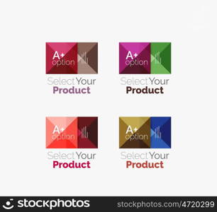 Set of abstract square interface menu navigation button. Set of abstract square interface menu navigation buttons with sample infographic content