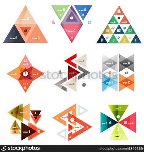 Set of abstract triangle modern templates