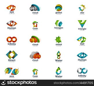Set of abstract vector logo icons. Set of abstract vector company business logo icons popular web concepts