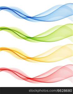Set of Abstract vector wave, color flow waved lines for brochure, website, flyer design. Transparent smooth wave. Abstract colorful vector background, color wave for design brochure, website, flyer.
