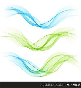 Set of abstract waves. Vector illustration . Set of abstract blue and green waves. Vector illustration EPS 10