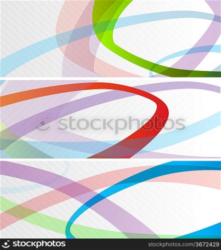 Set of abstract wavy banners