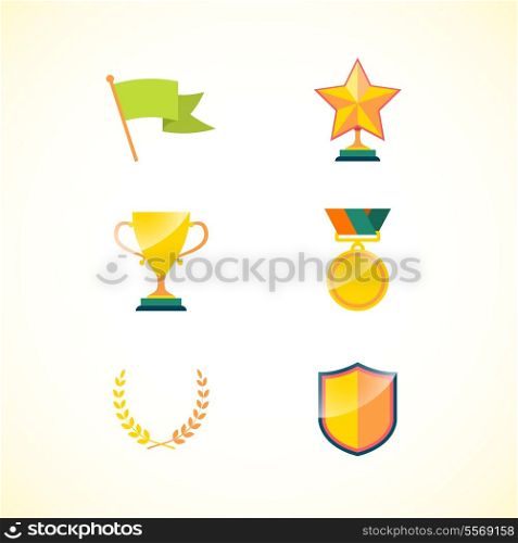 Set of achievement badges for motivation and incentive isolated vector illustration