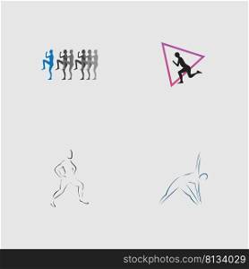 set of aerobic logo vector illustration design template