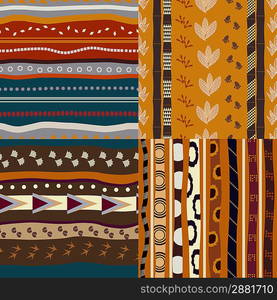 Set of African ethnic seamless patterns