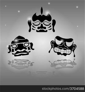 Set of African masks