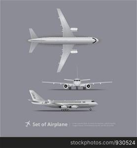 Set of Airplane Isolated Vector Illustration