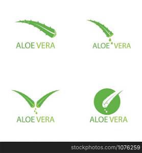 Set of Aloe vera logo vector illustration template