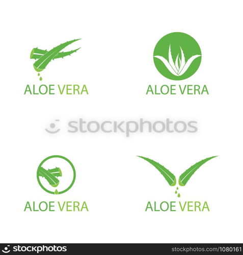 Set Of Aloe vera logo vector illustration template
