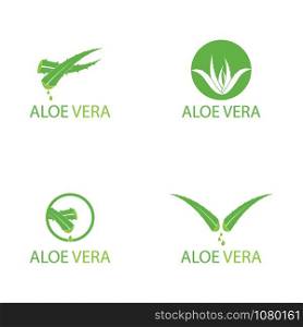 Set Of Aloe vera logo vector illustration template