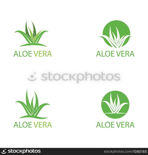 Set Of Aloe vera logo vector illustration template