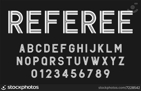 Set of alphabets font letters and numbers modern abstract design with lines vector illustration