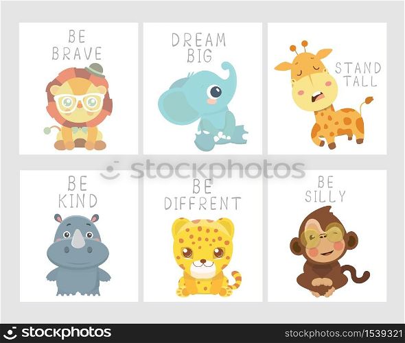 Set of animal posters for nursery.. Set of animal posters.