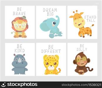 Set of animal posters for nursery.. Set of animal posters.