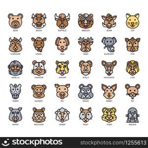 Set of animal thin line and pixel perfect icons for any web and app project.