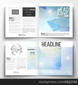 Set of annual report business templates for brochure, magazine, flyer or booklet. Abstract colorful polygonal background, modern stylish triangle vector texture.