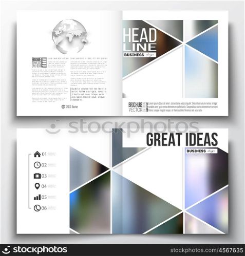 Set of annual report business templates for brochure, magazine, flyer or booklet. Abstract colorful polygonal background, natural landscapes, geometric, triangular style vector illustration. Set of annual report business templates for brochure, magazine, flyer or booklet. Abstract colorful polygonal background, natural landscapes, geometric, triangular style vector illustration.
