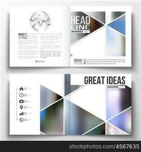 Set of annual report business templates for brochure, magazine, flyer or booklet. Abstract colorful polygonal background, natural landscapes, geometric, triangular style vector illustration. Set of annual report business templates for brochure, magazine, flyer or booklet. Abstract colorful polygonal background, natural landscapes, geometric, triangular style vector illustration.