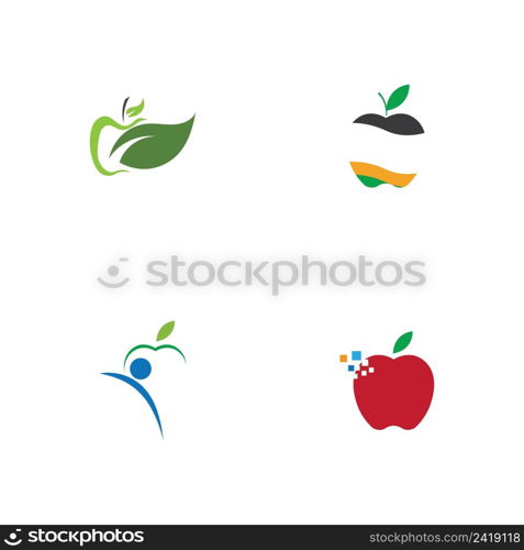 set of Apple logo illustration design template