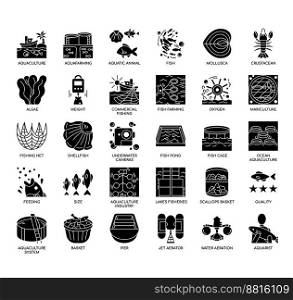 Set of Aquaculture thin line icons for any web and app project.