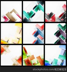 Set of arrow abstract geometric backgrounds. Set of arrow abstract geometric backgrounds. Vector universal blank templates with copyspace