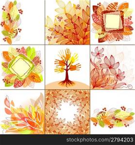 Set of autumn backgrounds