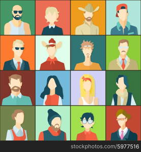 Set of avatars, flat design