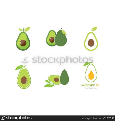 Set of Avocado logo ilustration vector template