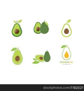 Set of Avocado logo ilustration vector template