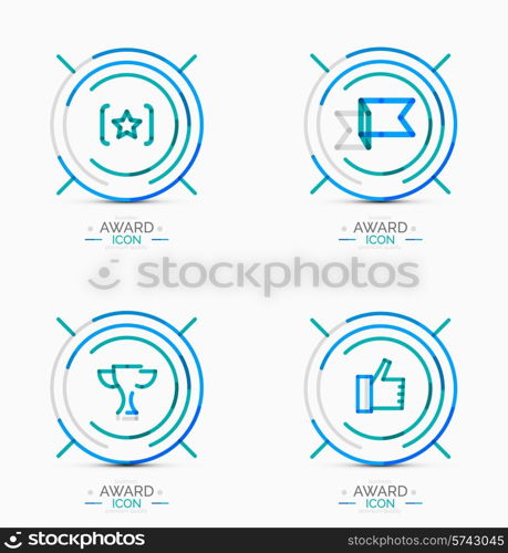 Set of Award icons, Logos. Modern business symbol, minimal outline design