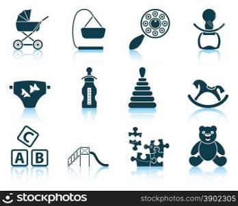 Set of baby icons. EPS 10 vector illustration without transparency.