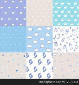 Set of baby patterns. Seamless pattern vector. Design elements.