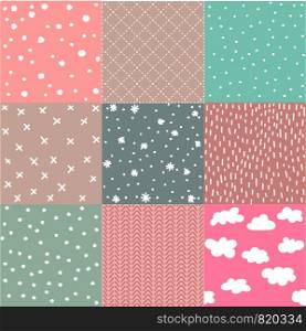 Set of baby patterns. Seamless pattern vector. Graphic design elements