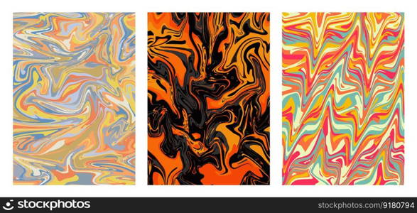 Set of backgrounds fluid art. Template for paintings, posters, posters, decorations, interior and printing