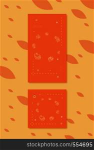 Set of backgrounds with autumn leaves and geometric elements for social media networks. Templates for story and post with geometric decoration. Cards with empty space for text. Vector illustration.