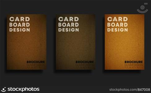 Set of backgrounds with cardboard texture pattern. Design for flyer, poster, brochure cover, typography or other printing products. Vector illustration.. Set of backgrounds with cardboard texture pattern. Design for flyer, poster, brochure cover, typography or other printing products